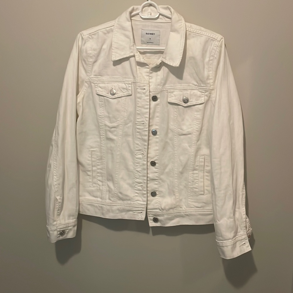 Old Navy White Jean Jacket - Medium